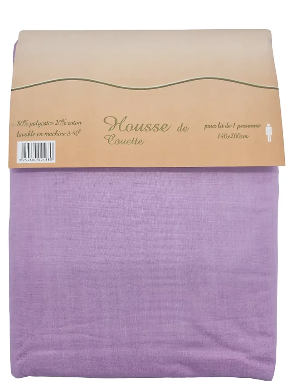 Mortreux Housse de couette Polycoton Lilas - 1 personne 140 x 200 - 488-10 Best
