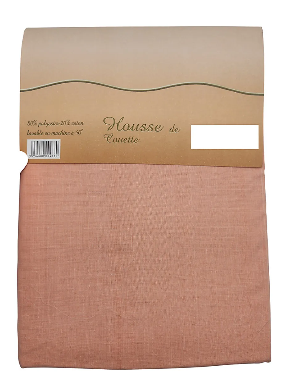 Mortreux Housse de couette Polycoton Pêche - 2 personnes 220 x 240 - Toutes saisons -
