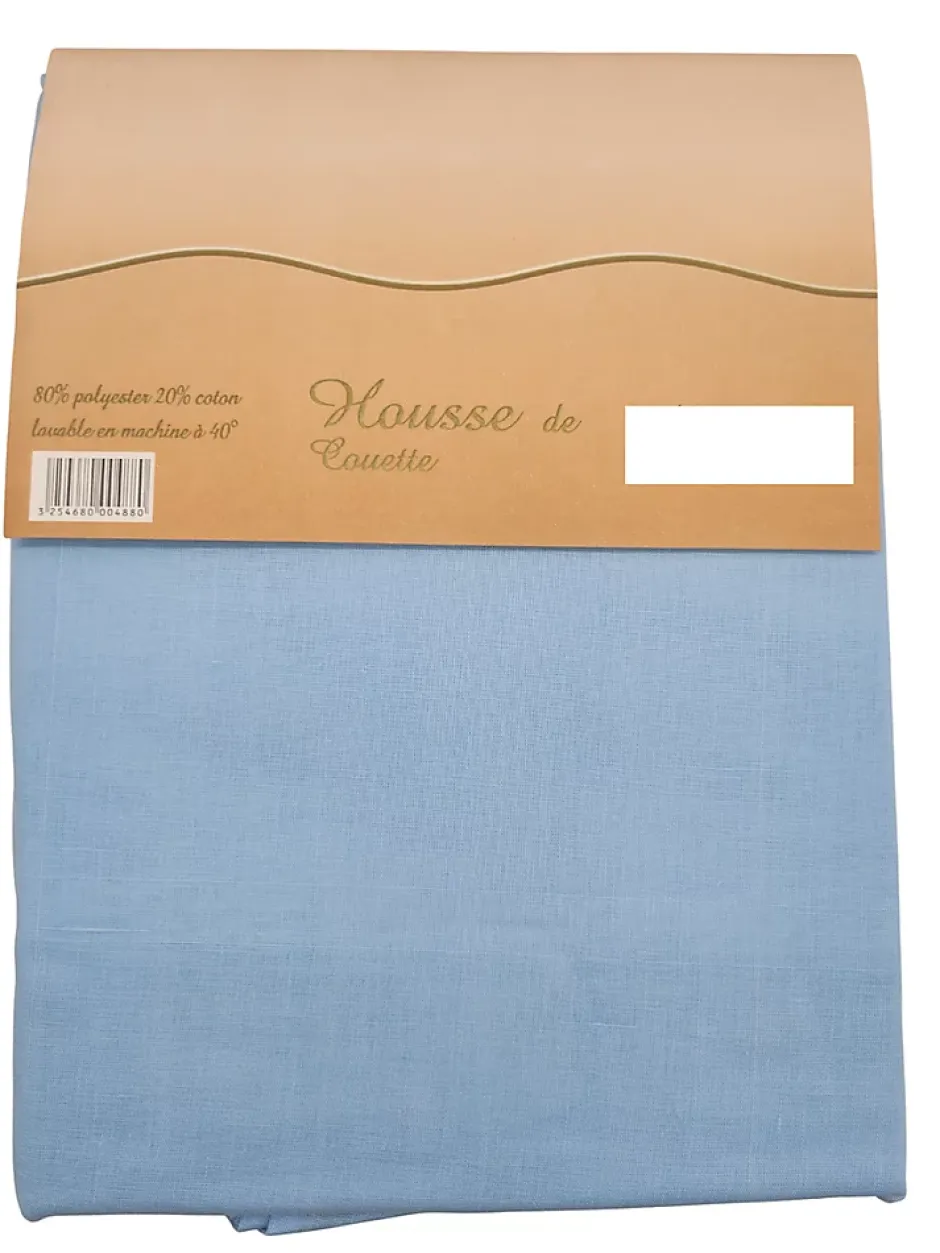 Mortreux Housse de couette Polycoton Bleu ciel - 2 personnes 220 x 240 - Toutes saisons - Best