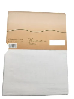 Mortreux Housse de couette Polycoton Blanc - 2 personnes 220 x 240 - Toutes saisons -