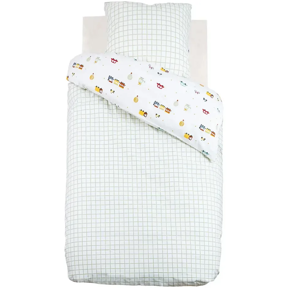 Eden Housse de couette reversible + 1 taie Petites voitures Discount