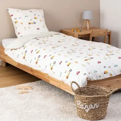 Eden Housse de couette reversible + 1 taie Petites voitures Discount