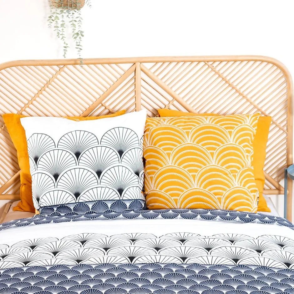 Cote Deco Housse de couette réversible 200x200 KERITA + 2 taies 100% coton adouci 57 fils/cm2