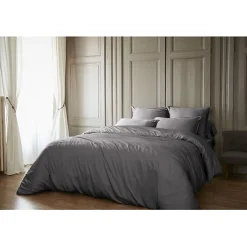 L'Effet Papillon Housse de couette "Salomé" Viscose de bambou 120 fils/cm² - Salomé Granit - Housse de couette 260 x 240 cm
