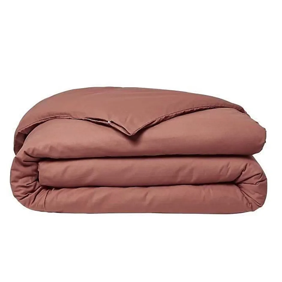Todays Tools Housse de couette TODAY Essential - 220 x 240 cm - 2 personnes - 100% Coton uni - Terracotta New