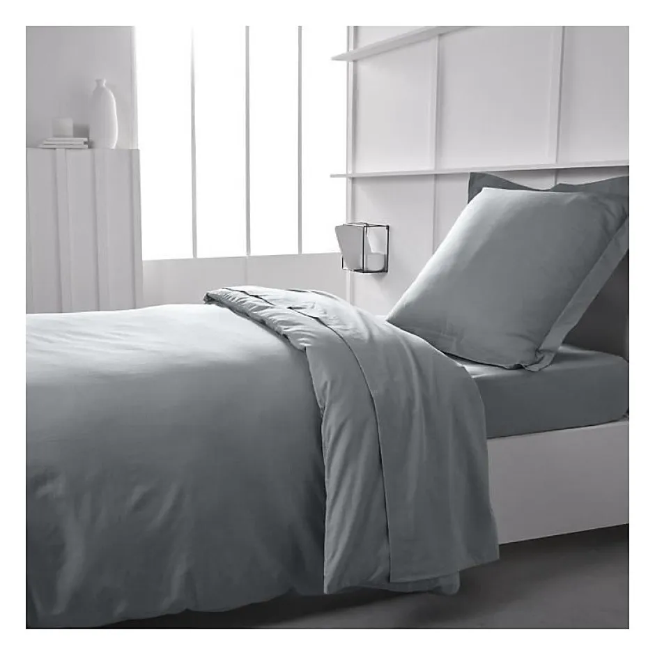 Todays Tools Housse de couette TODAY Essential - 140 x 200 cm - 1 personne - 100% Coton uni - Acier