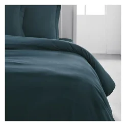 Todays Tools Housse de couette TODAY Essential - 220 x 240 cm - 2 personnes - 100% Coton uni - Paon