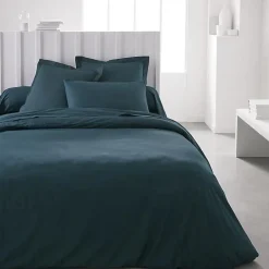 Todays Tools Housse de couette TODAY Essential - 220 x 240 cm - 2 personnes - 100% Coton uni - Paon