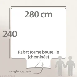 Linnea Housse de couette uni 280x240 cm percale de coton MANOIR Rose Best