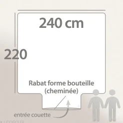 Linnea Housse de couette uni 240x220 cm percale de coton MANOIR vert Mousse Discount