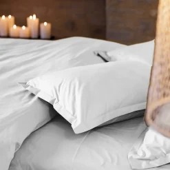 Linnea Housse de couette uni 240x220 cm percale de coton MANOIR gris Perle