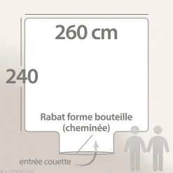 Linnea Housse de couette uni 260x240 cm percale de coton MANOIR Ivoire Best
