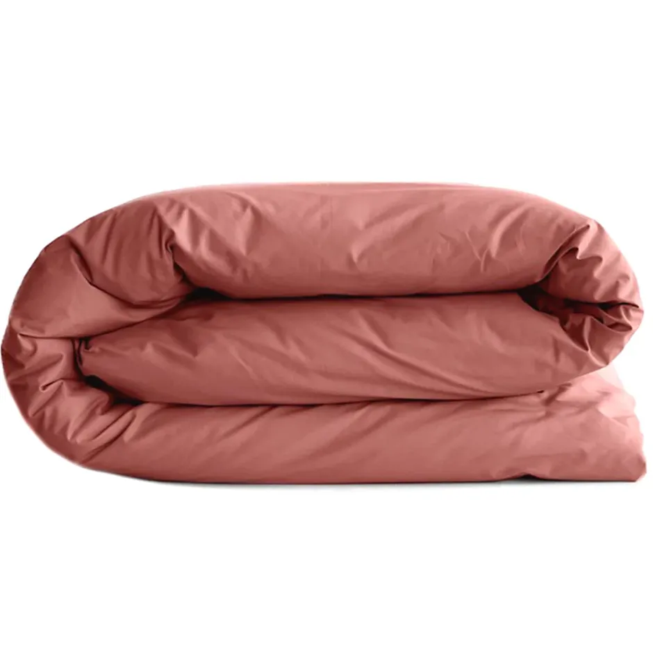 Linnea Housse de couette uni 280x240 cm percale de coton MANOIR rose Pêche New