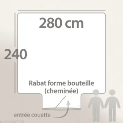 Linnea Housse de couette uni 280x240 cm percale de coton MANOIR gris Perle