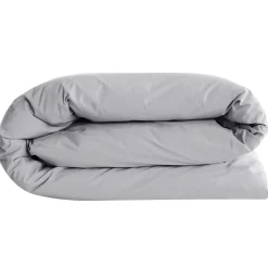 Linnea Housse de couette uni 200x200 cm percale de coton MANOIR gris Acier