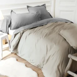 Linnea Housse de couette uni 260x240 cm coton ALTO Chamois Discount