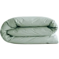 Linnea Housse de couette uni 240x220 cm percale de coton MANOIR vert Lichen