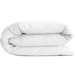 Linnea Housse de couette uni 280x240 cm percale de coton MANOIR blanc Neige
