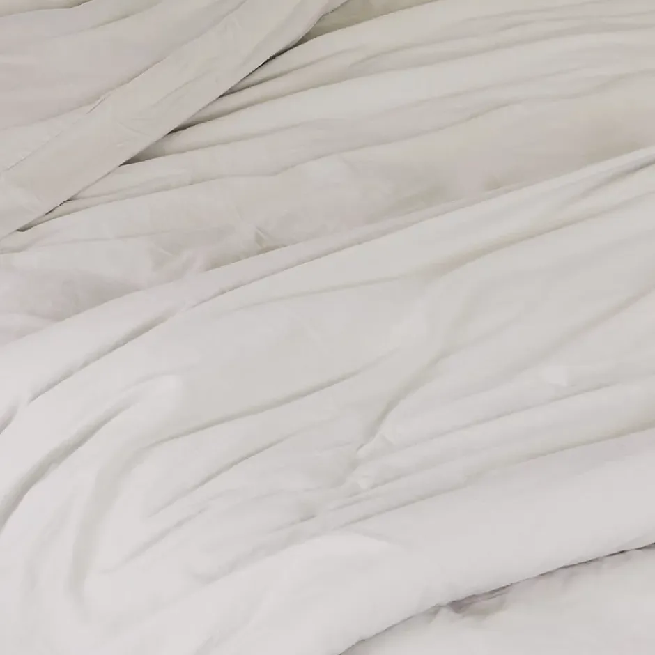 Toison d'Or Housse de couette unie en coton Lavé (200x200 cm - Gris Galet) Discount