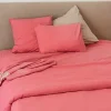 Toison d'Or Housse de couette unie en coton Lavé (260x240 cm - Rose) Sale