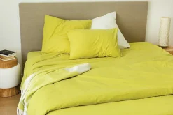 Toison d'Or Housse de couette unie en coton Lavé (280x240 cm - Jaune soleil) Outlet
