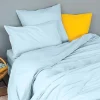 Toison d'Or Housse de couette unie en coton Lavé (200x200 cm - Turquoise)