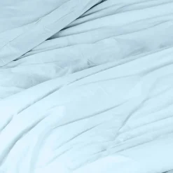 Toison d'Or Housse de couette unie en coton Lavé (200x200 cm - Turquoise)