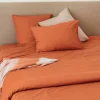 Toison d'Or Housse de couette unie en coton Lavé (200x200 cm - Cuivre) Hot