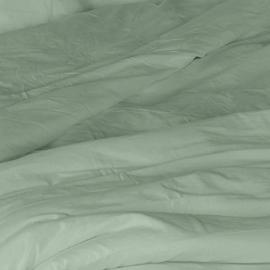Toison d'Or Housse de couette unie en coton Lavé (240x220 cm - Kaki) Hot