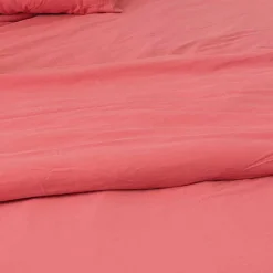 Toison d'Or Housse de couette unie en coton Lavé (240x220 cm - Rose)