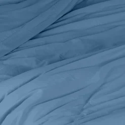 Toison d'Or Housse de couette unie en coton Lavé (240x220 cm - Bleu Foncé) Discount