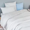 Toison d'Or Housse de couette unie en coton Lavé (200x200 cm - Gris Perle) Sale