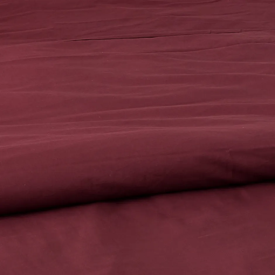 Toison d'Or Housse de couette unie en coton Lavé (240x220 cm - Griotte)