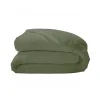 Tradilinge Housse de couette unie en percale de coton (260x240 cm - Vert Olive) Hot