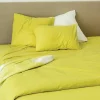 Toison d'Or Housse de couette unie en coton Lavé (200x200 cm - Jaune)