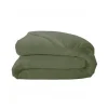 Tradilinge Housse de couette unie en percale de coton (300x240 cm - Vert Olive)
