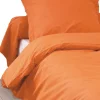 Tradilinge Housse de Couette Unie en 100 % Coton (260x240 cm - Orange corail)