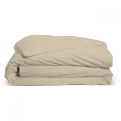 Bleu Calin Housse de couette unie 140x200cm PERCALE LIN Best