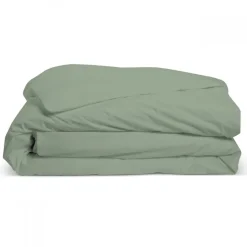 Bleu Calin Housse de couette unie 240x260cm PERCALE SAUGE