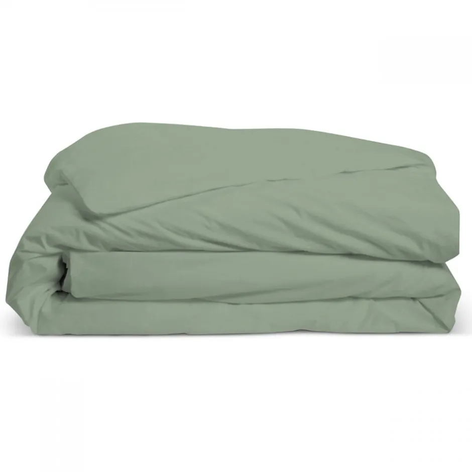 Bleu Calin Housse de couette unie 240x260cm PERCALE SAUGE