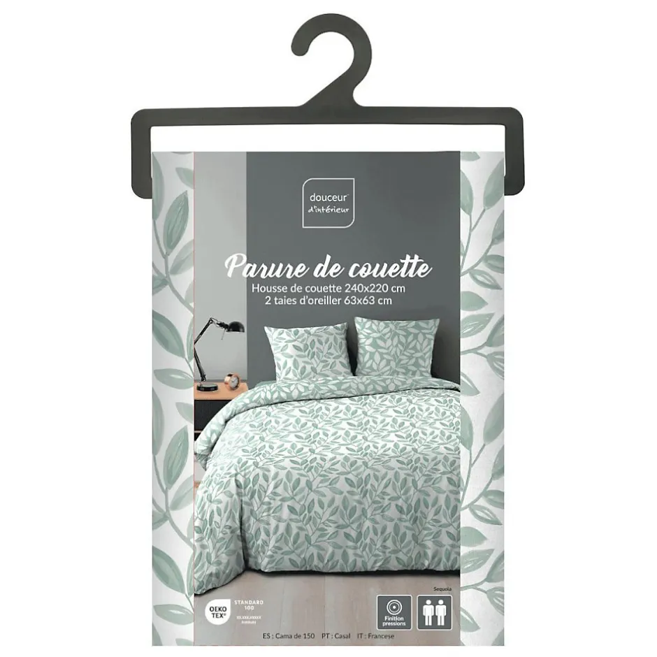 Douceur D'Intérieur Housse de couette 240x220 + 2 taies imprimées SEQUOIA New