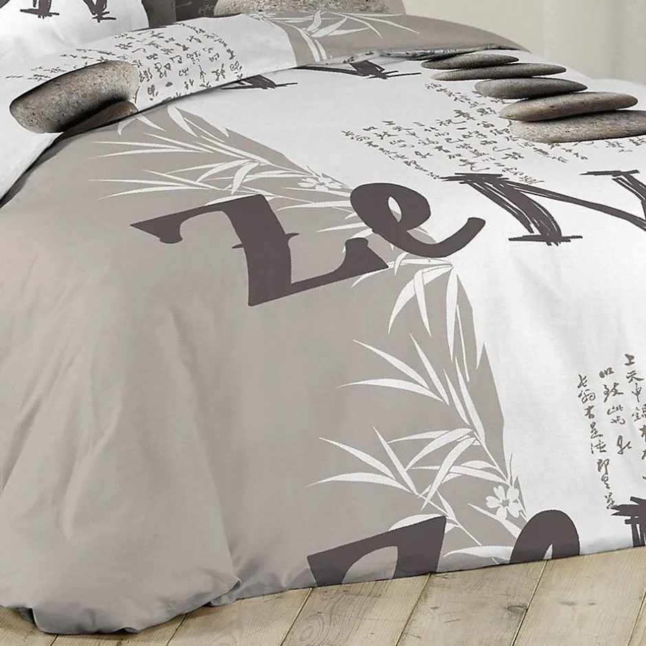 Douceur D'Intérieur Housse de couette 240x220 + 2 taies Galets Zen coton 42 fils New