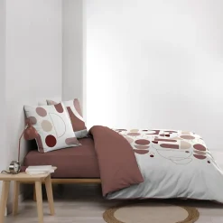 100Comfort Housse de couette 260x240 + 2 taies CHILIPOP ROSE 100% coton Outlet