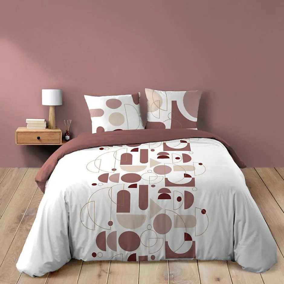 100Comfort Housse de couette 260x240 + 2 taies CHILIPOP ROSE 100% coton Outlet