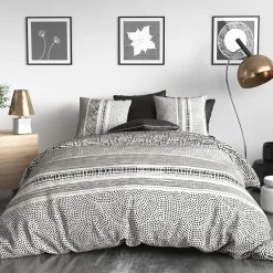 Atelier Du Coton Housse de couette 240x220 + 2 taies en coton 57 fils