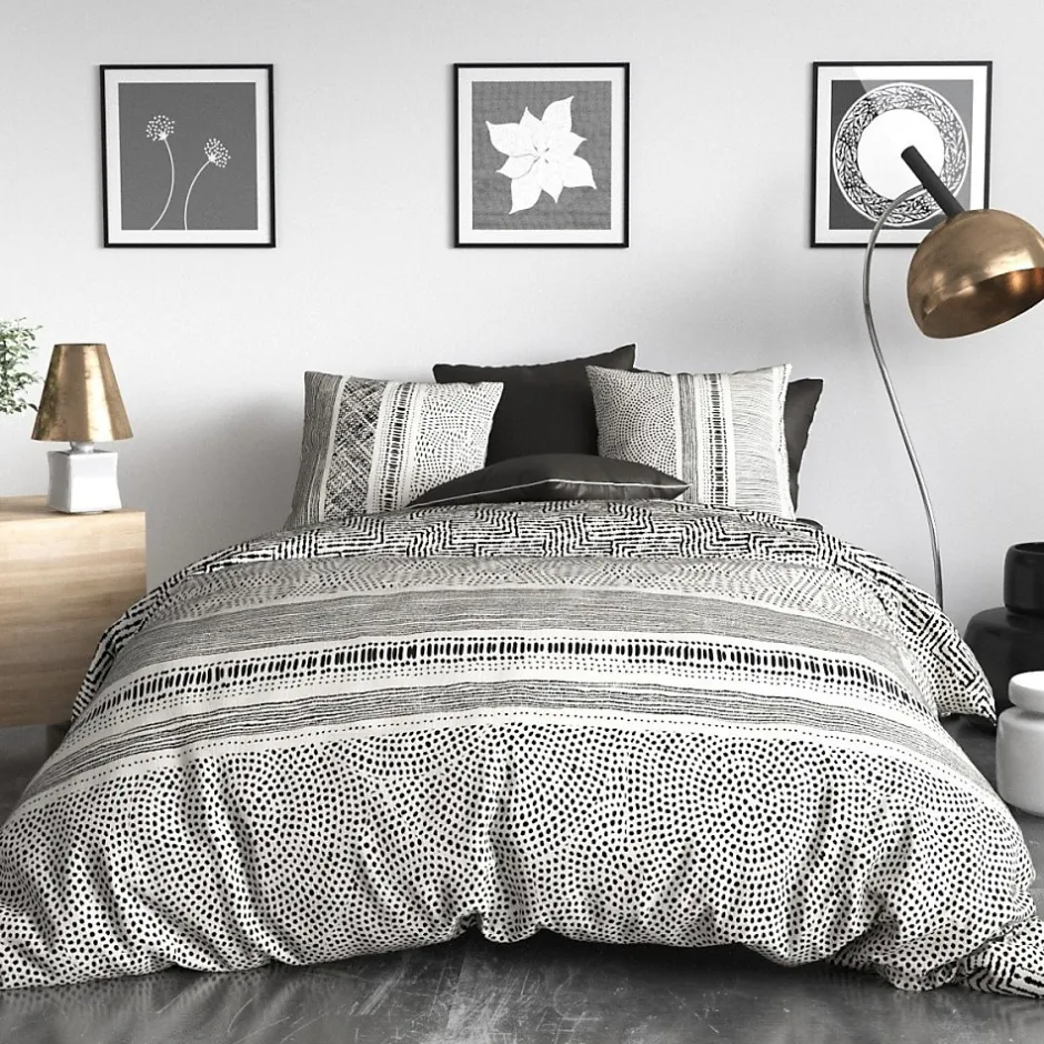 Atelier Du Coton Housse de couette 240x220 + 2 taies en coton 57 fils
