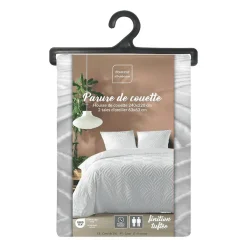 Douceur D'Intérieur Housse de couette 240x220 + 2 taies tuftée blanche