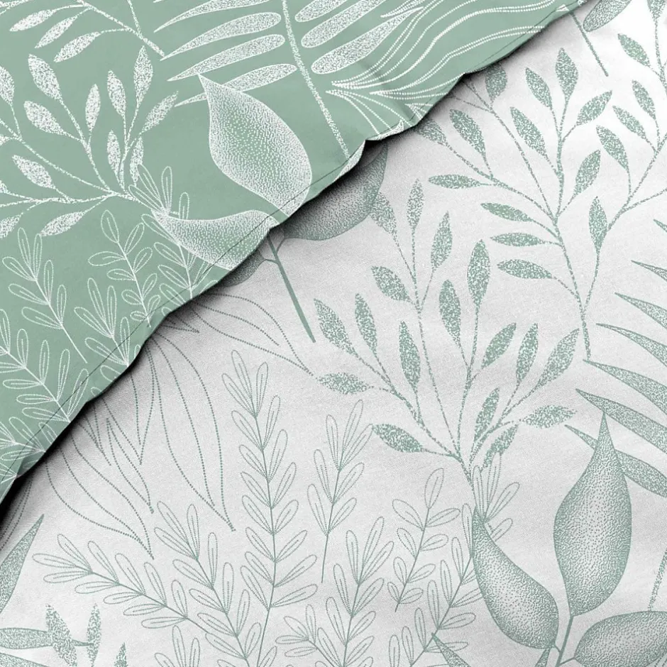 Douceur D'Intérieur Housse de couette 260x240 + 2 taies CASSIA sauge 100% coton