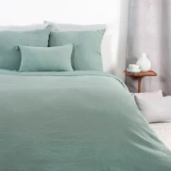 Housse De Rêve Housse de couette 240x260 + 2 taies d'oreiller 63x63 cm gaze de coton amande New