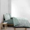 Douceur D'Intérieur Housse de couette 240x220 + 2 taies MALIA sauge 100% coton Discount